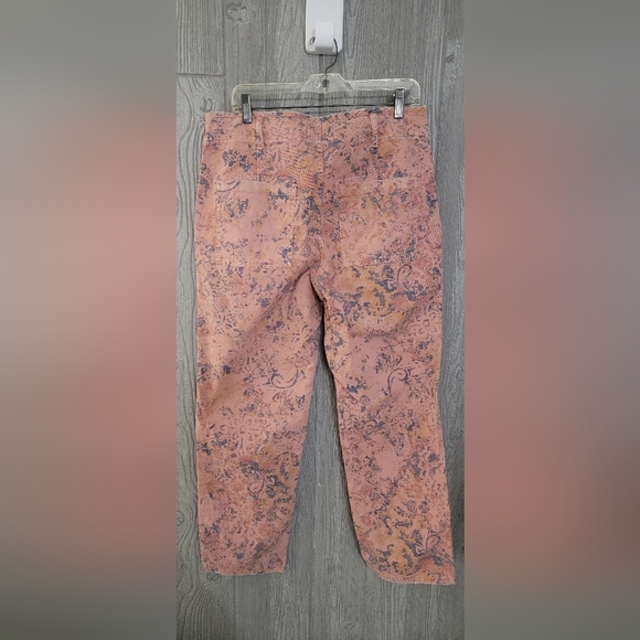 NWOT "The wander" pants by Anthropologie, coral colored with a paisley design. - Picture 6 of 6